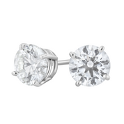 Four-Prong Lab Diamond Stud Earrings in 14k White Gold