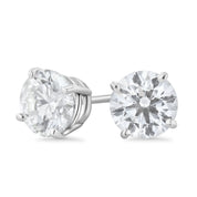 Four-Prong Lab Diamond Stud Earrings in 14k White Gold