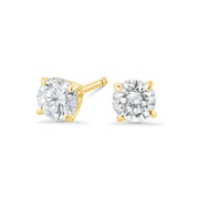 Four-Prong Lab Diamond Stud Earrings in 14k Yellow Gold