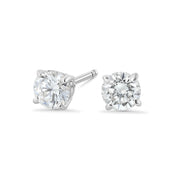 Four-Prong Lab Diamond Stud Earrings in 14k White Gold