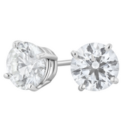 Four-Prong Lab Diamond Stud Earrings in 14k White Gold