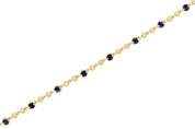 Diamond and Sapphire Milgrain Tennis Bracelet (2.18 ct. tw.) - The Brothers Jewelry Co.