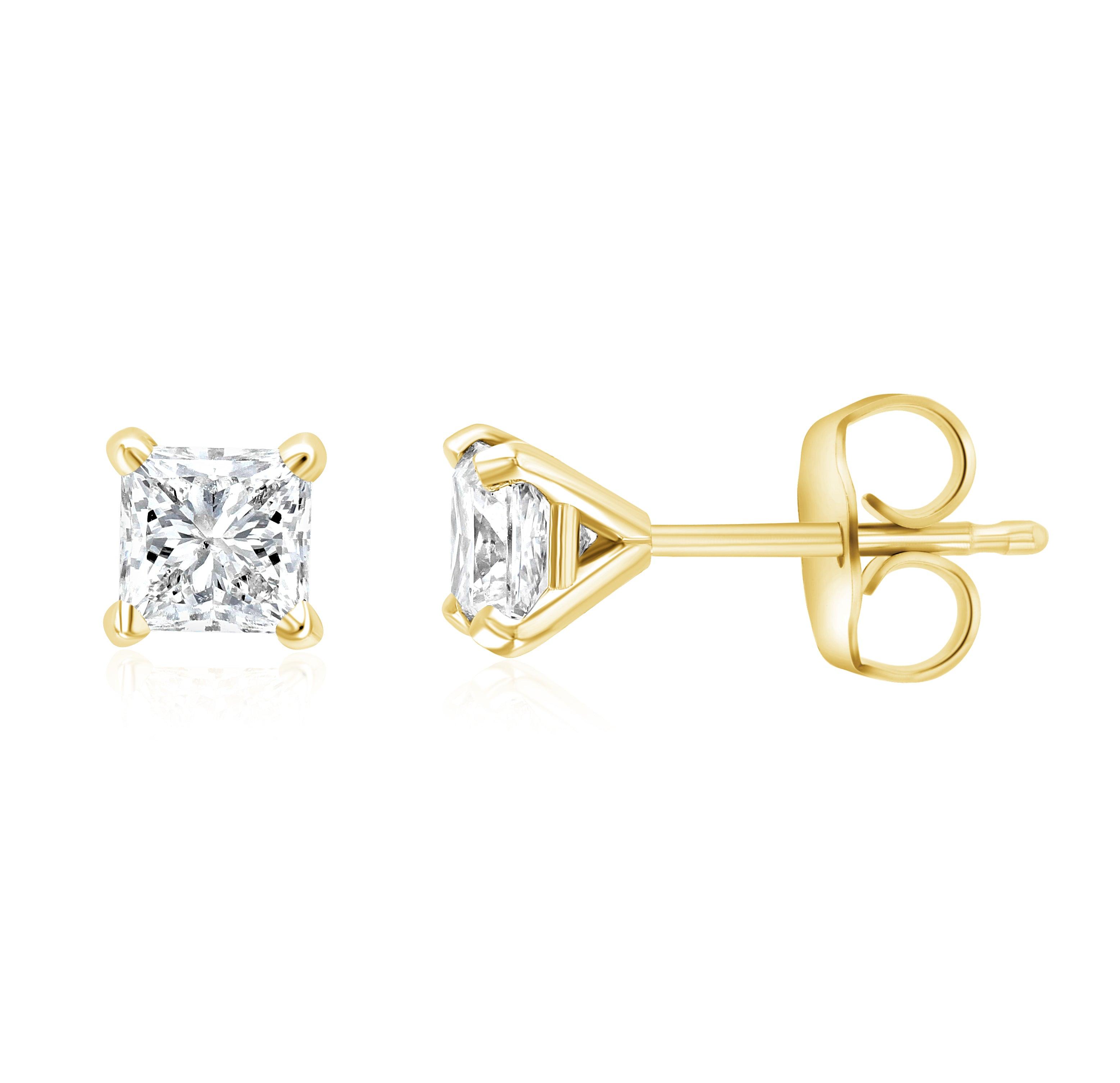 Princess Cut Diamond Stud Earrings - The Brothers Jewelry Co.