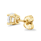 Round Diamond Stud Earrings in 14k Yellow Gold