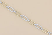 Diamond Link Bracelet in Two-Tone 14k Gold