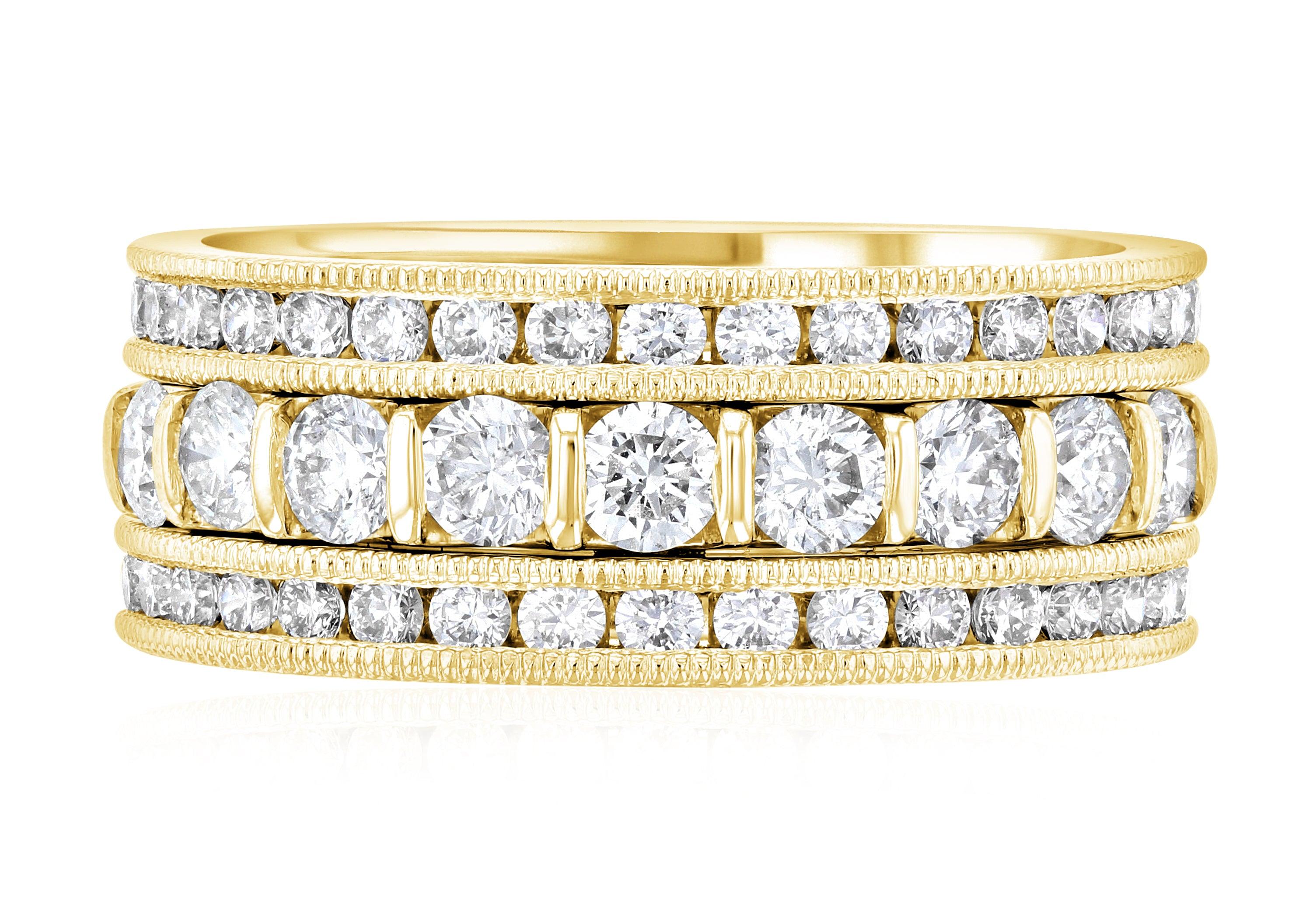 Diamond Three-Row Fashion Ring (1.35 ct. tw.) - The Brothers Jewelry Co.