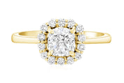 Halo Cushion Diamond Engagement Ring (1.28 ct. tw.) - The Brothers Jewelry Co.