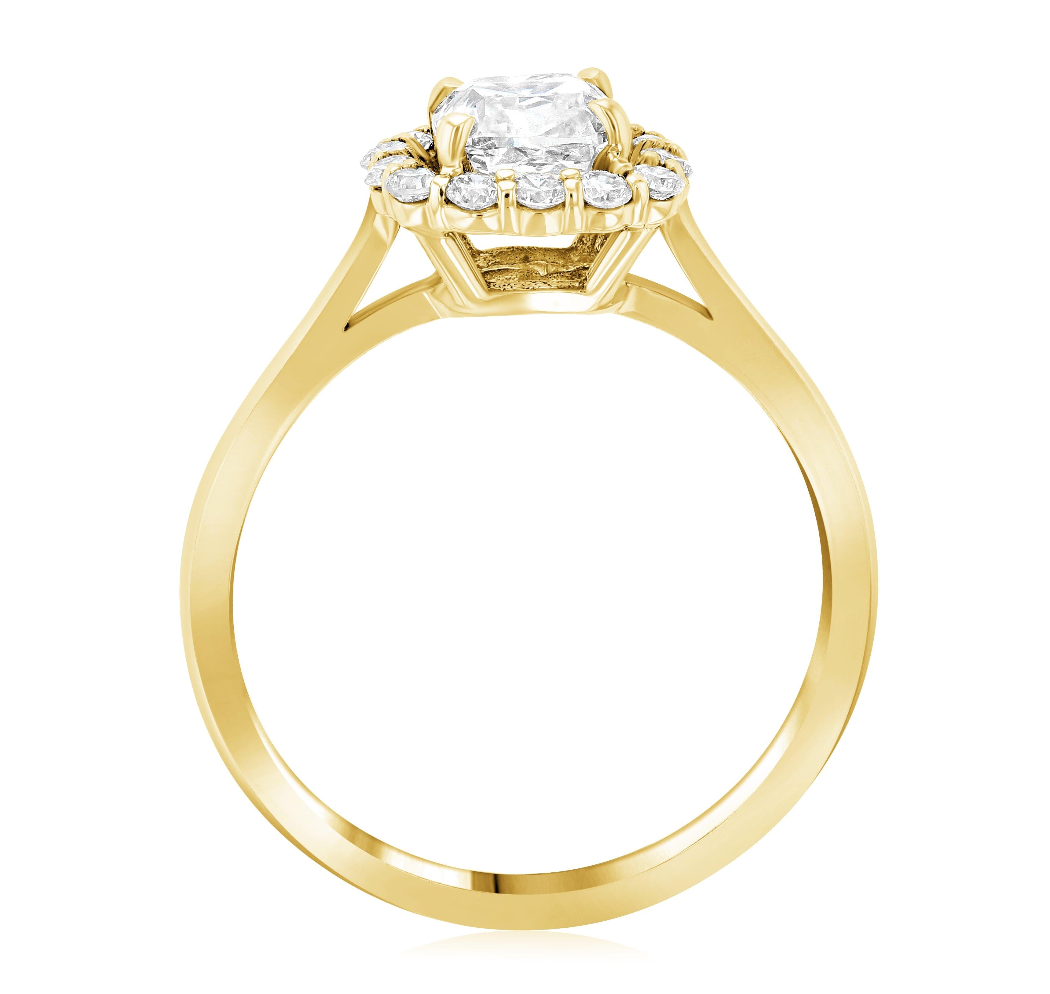 Halo Cushion Diamond Engagement Ring (1.28 ct. tw.) - The Brothers Jewelry Co.