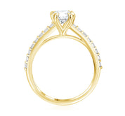 Double Prong Pavé Diamond Solitaire Engagement Ring - The Brothers Jewelry Co.