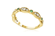 Three-Stone Diamond and Emerald Infinity Ring (.35 ct. tw.) - The Brothers Jewelry Co.