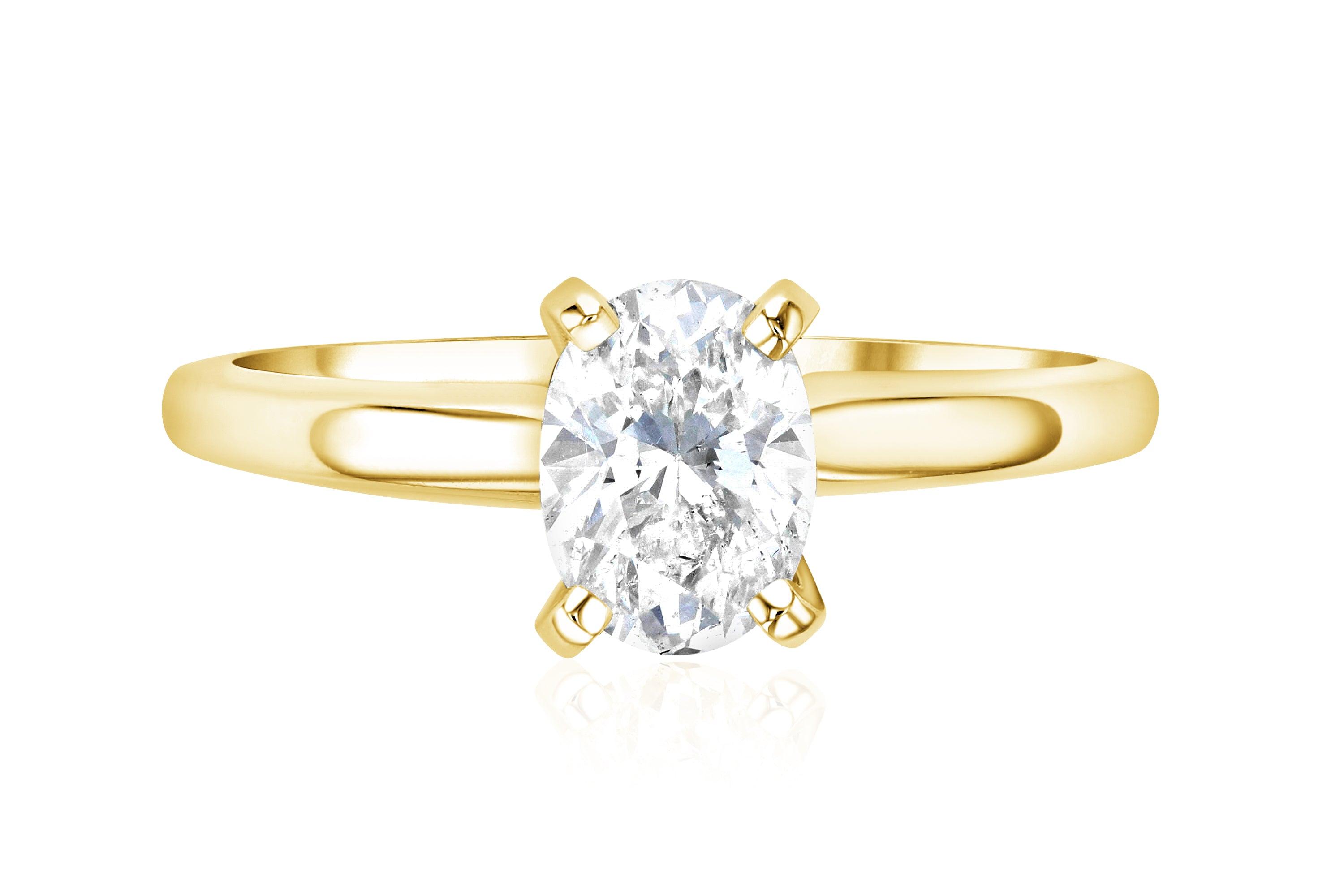 Oval Cut Diamond Solitaire Engagement Ring - The Brothers Jewelry Co.