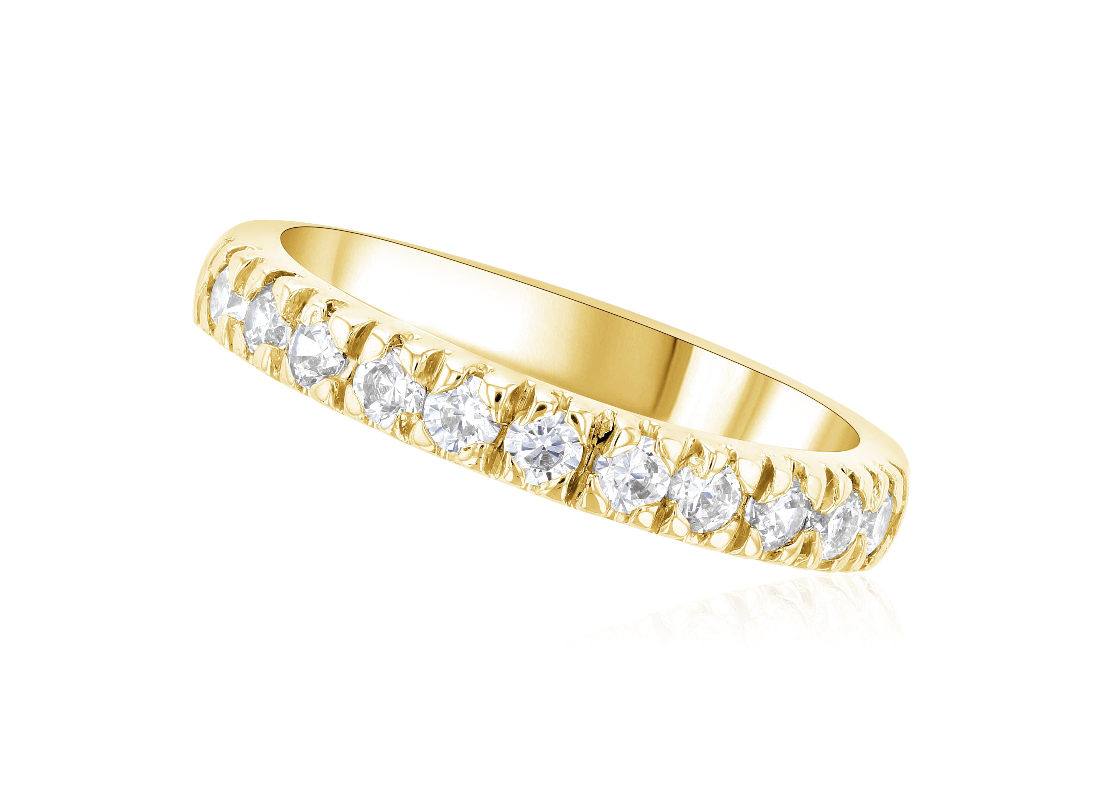 French Pavè Set Round Diamond Wedding Ring - The Brothers Jewelry Co.