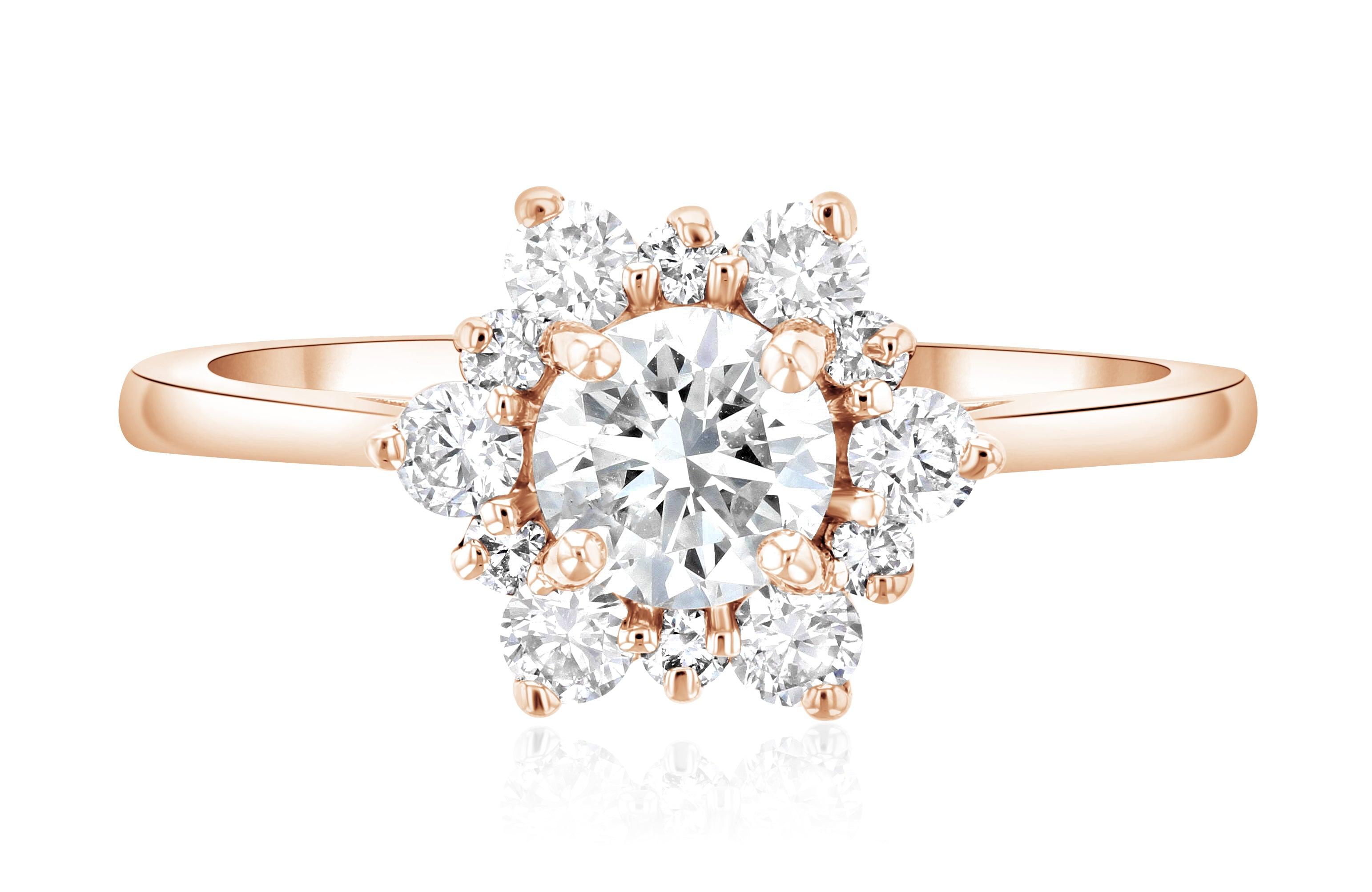 Diamond Star Halo Engagement Ring - The Brothers Jewelry Co.