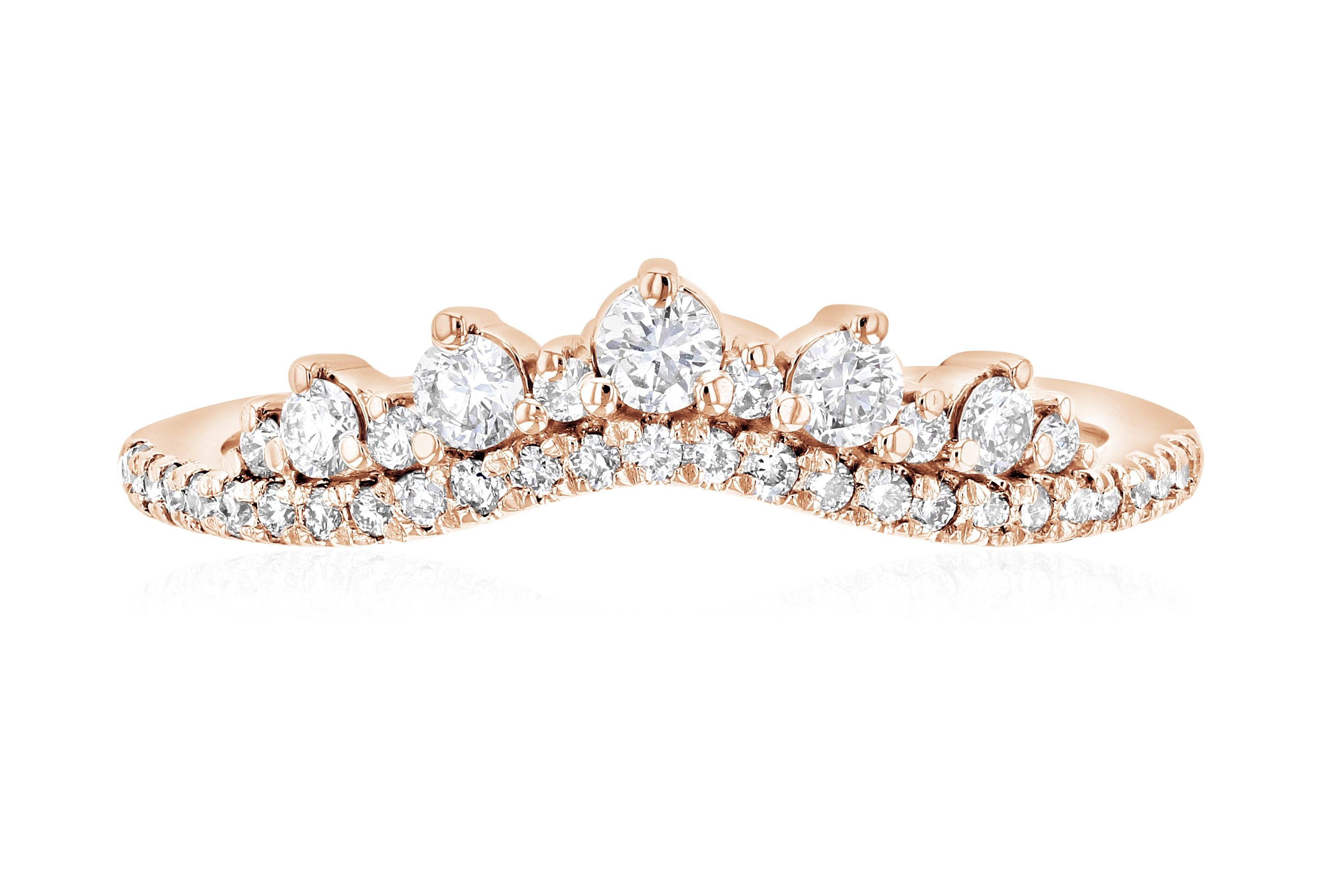 Chevron Diamond Crown Stackable Fashion Ring (.34 ct. tw.) - The Brothers Jewelry Co.