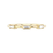 Three-stone Baguette Diamond Fashion Ring in 14k Yellow Gold