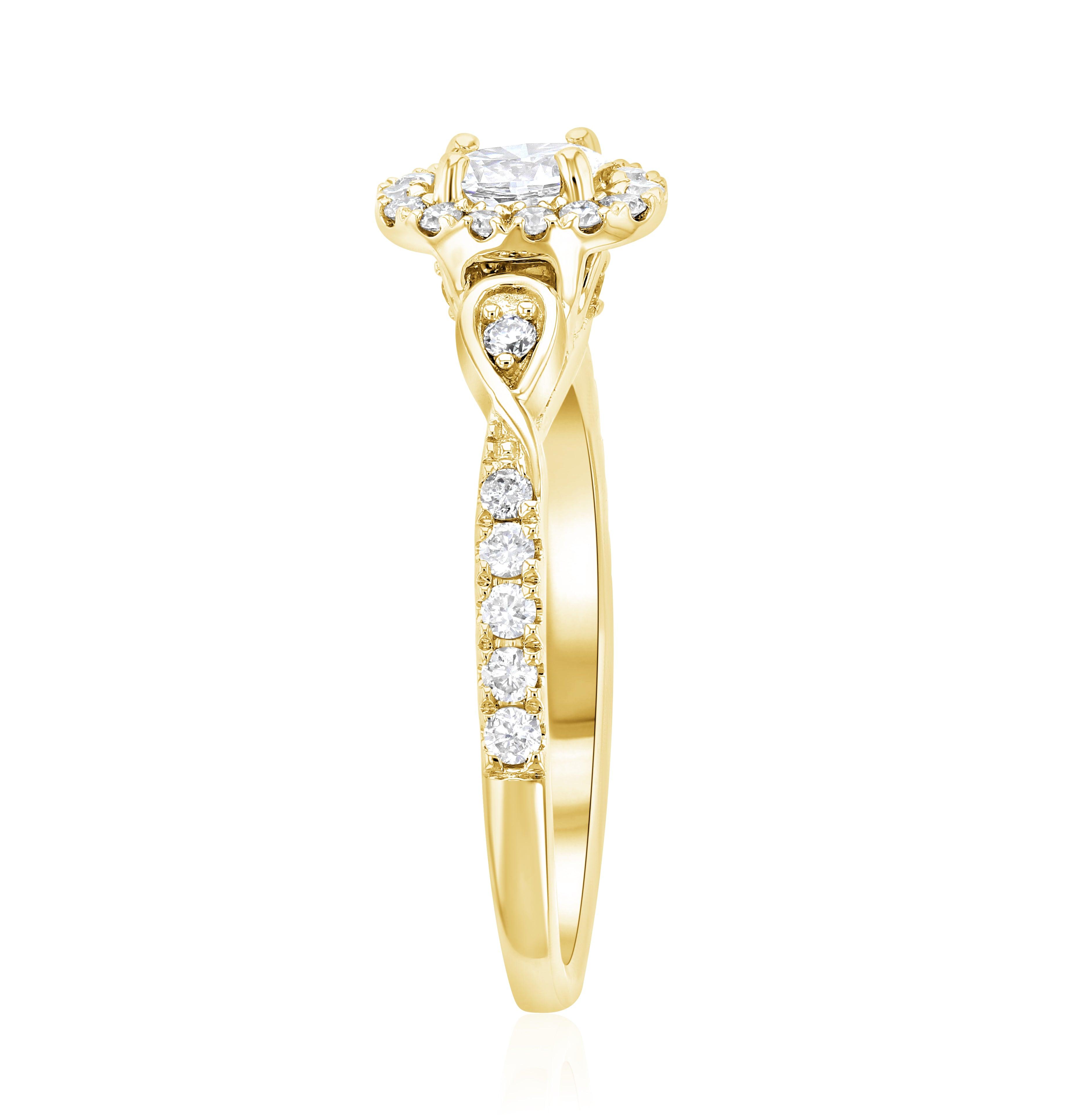 Halo Infinity Oval Diamond Engagement Ring (.56 ct. tw.) - The Brothers Jewelry Co.