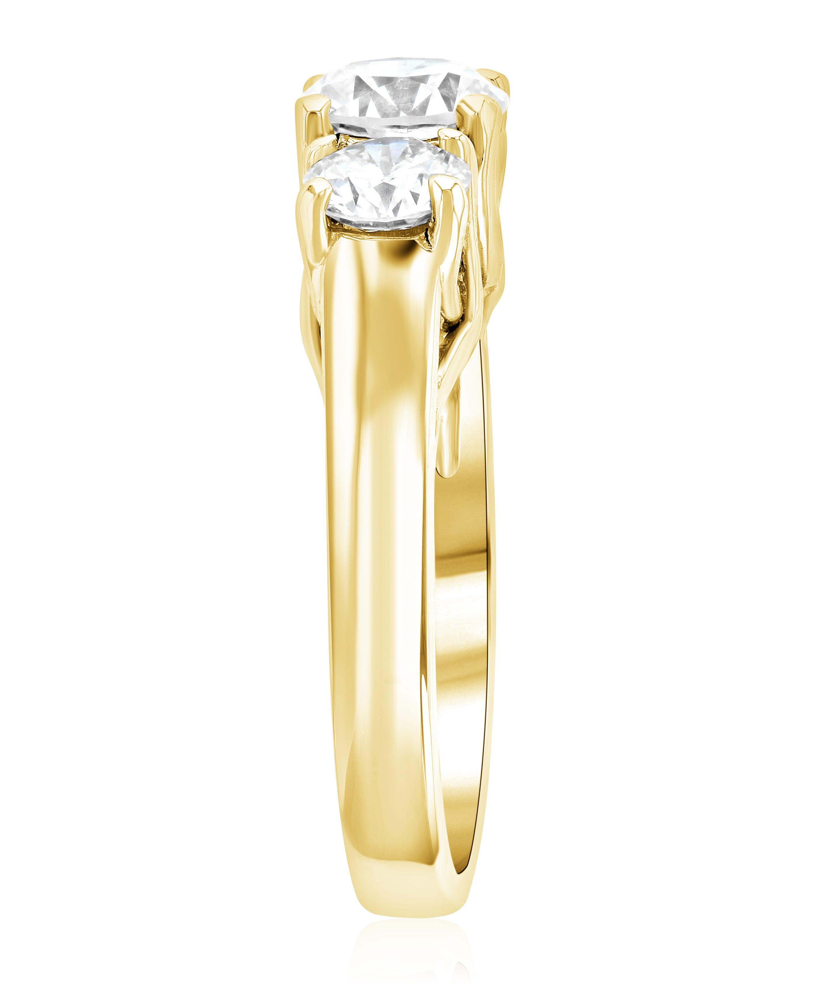 Diamond Three-Stone Shared Prong Engagement Ring (1.50 ct. tw.) - The Brothers Jewelry Co.