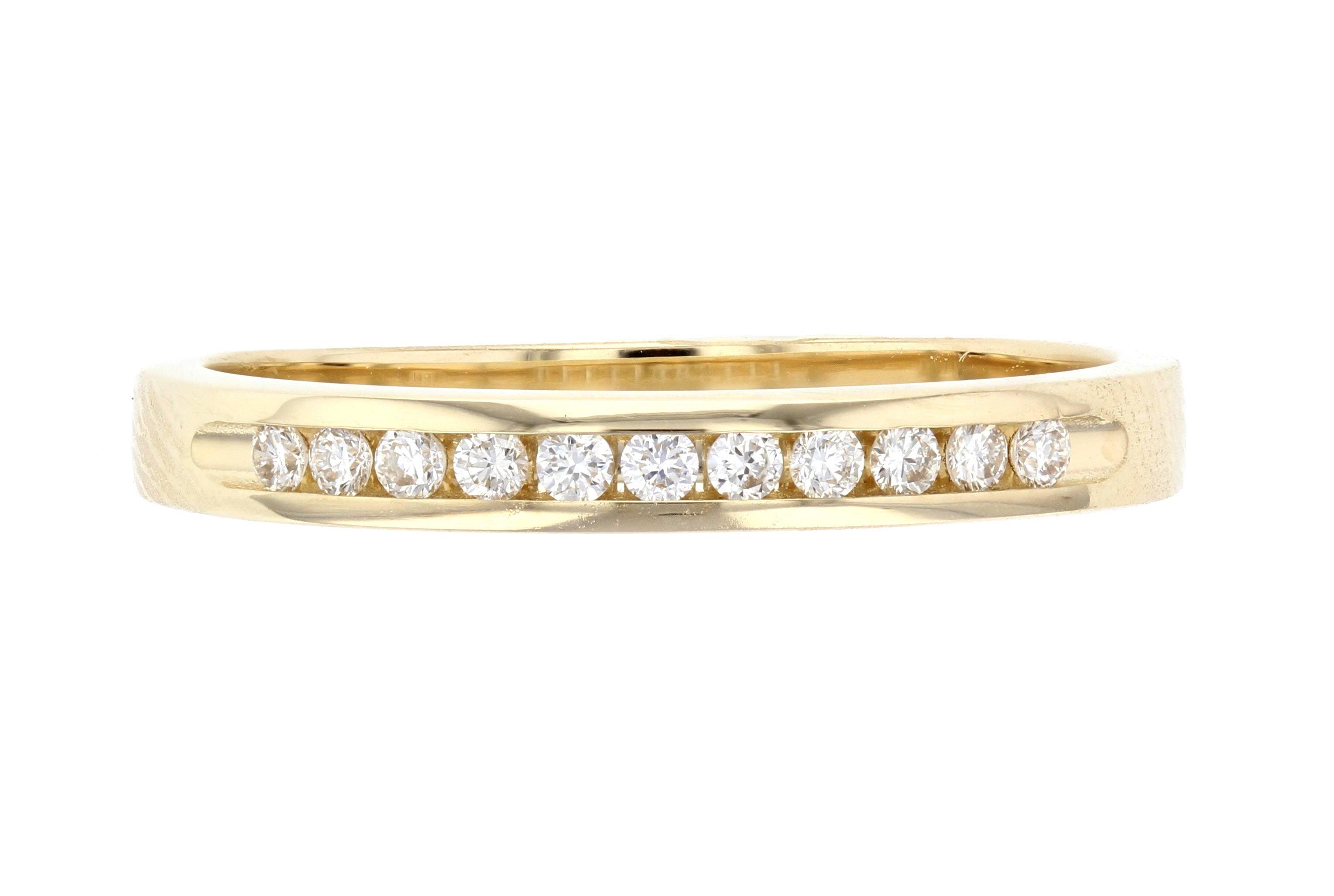Channel Set Round Diamond Wedding Ring - The Brothers Jewelry Co.