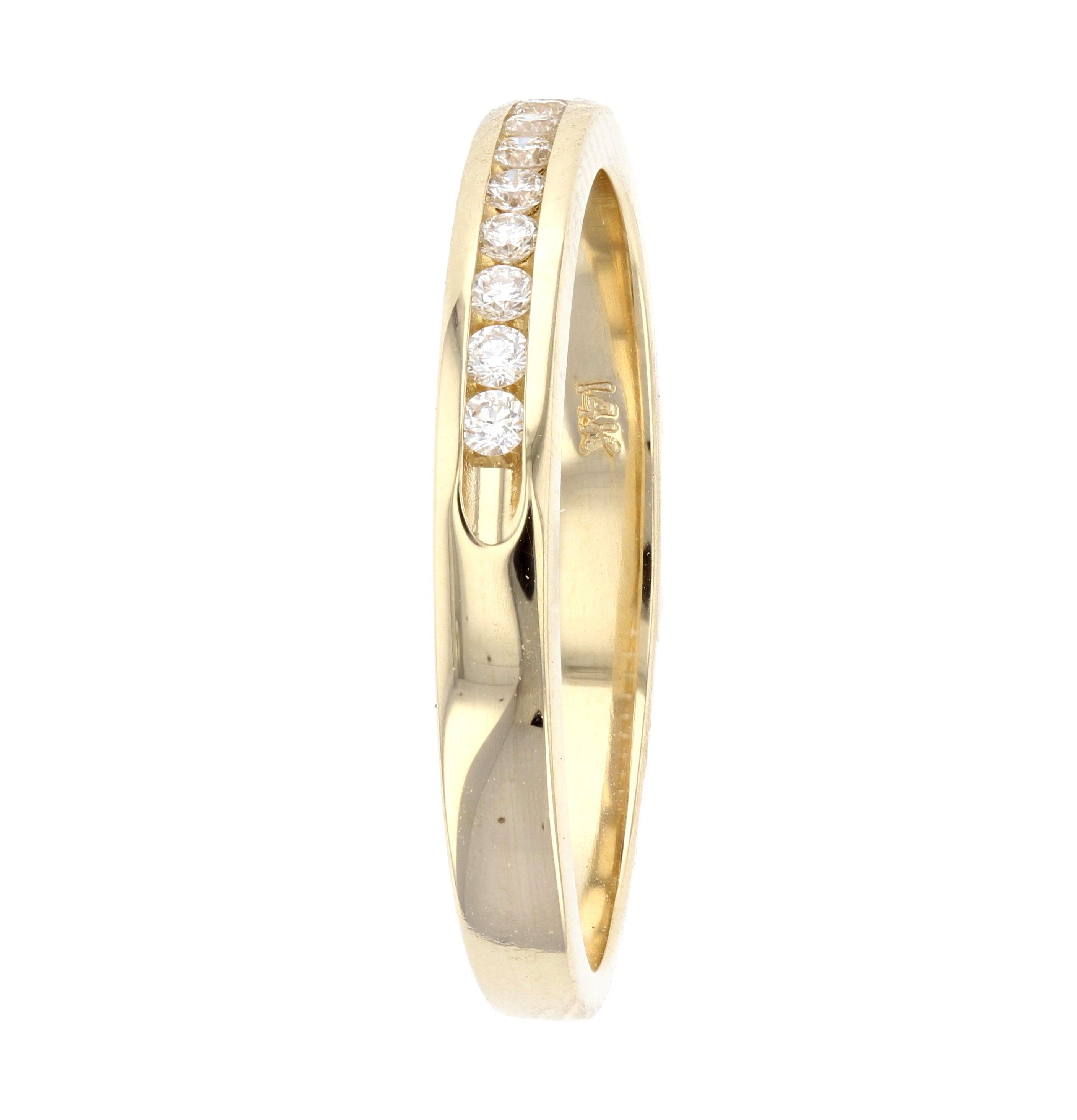 Channel Set Round Diamond Wedding Ring - The Brothers Jewelry Co.