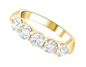 Five-Stone Diamond Shared Prong Wedding Ring (1.50 ct. tw.) - The Brothers Jewelry Co.