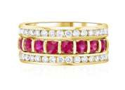 Diamond and Ruby Anniversary Ring Stack (1.60 ct. tw.) - The Brothers Jewelry Co.