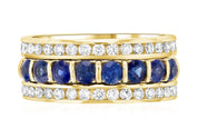 Diamond and Sapphire Anniversary Ring Stack (1.60 ct. tw.) - The Brothers Jewelry Co.