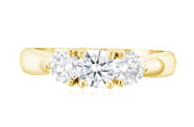 Diamond Three-Stone Shared Prong Engagement Ring (1 ct. tw.) - The Brothers Jewelry Co.