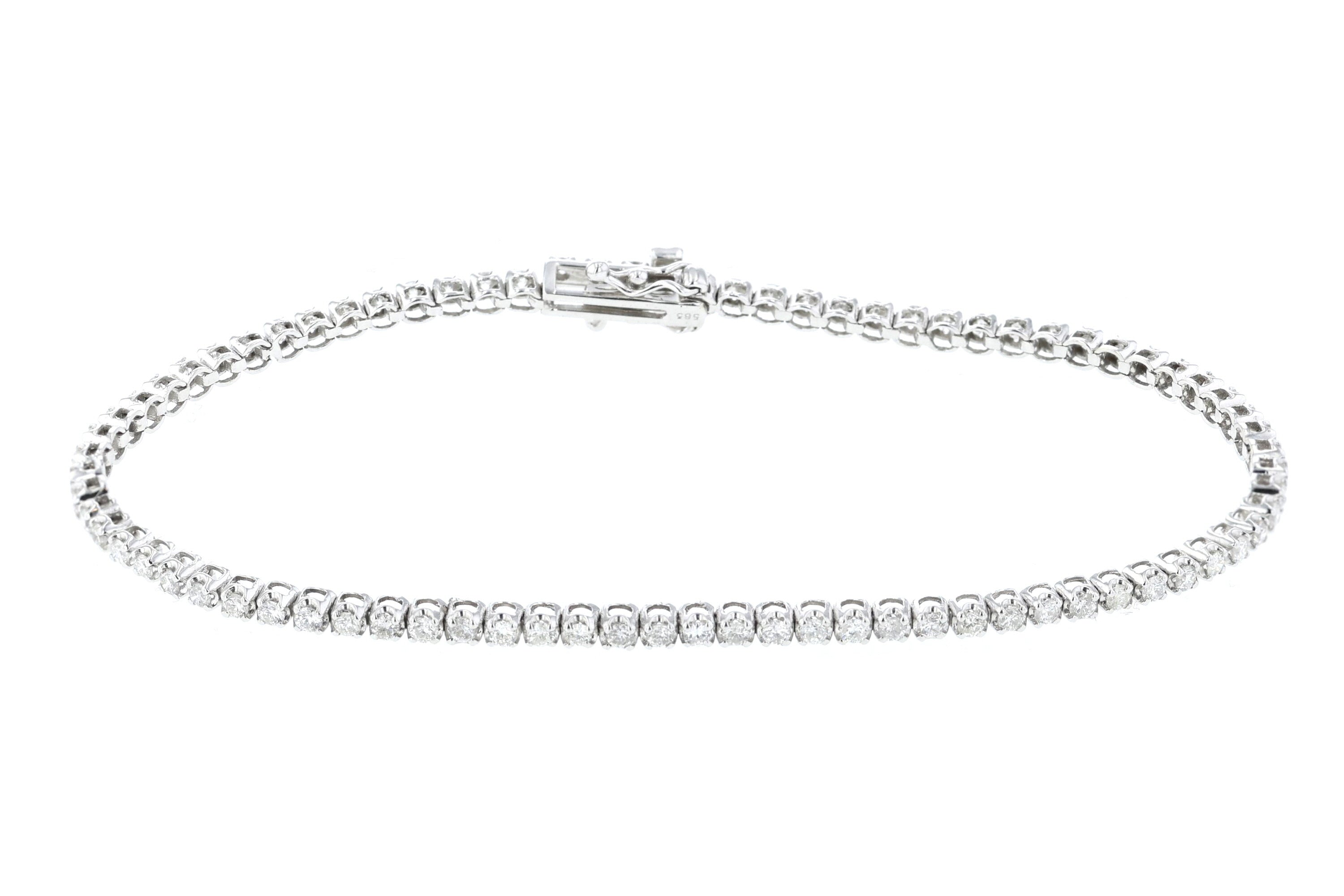 Petite Diamond Tennis Bracelet 14k White Gold