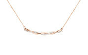 Diamond and Gold Twist Pendant Necklace - The Brothers Jewelry Co.
