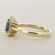 Emerald Cut Sapphire Halo Ring in 14k Yellow Gold (1 ct. tw.)