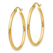 Thin Hoop Earrings (2mm) in 14k Yellow Gold