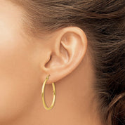 Thin Hoop Earrings (2mm) in 14k Yellow Gold