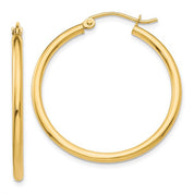 Thin Hoop Earrings (2mm) in 14k Yellow Gold