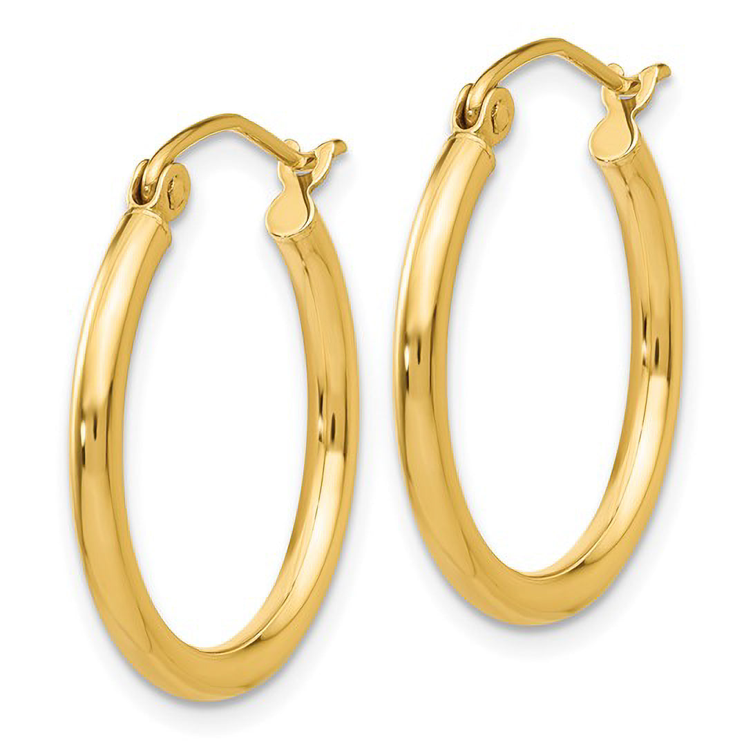 Thin Hoop Earrings (2mm) in 14k Yellow Gold