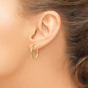 Thin Hoop Earrings (2mm) in 14k Yellow Gold