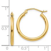 Thin Hoop Earrings (2mm) in 14k Yellow Gold