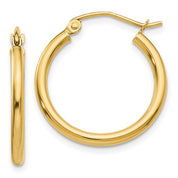 Thin Hoop Earrings (2mm) in 14k Yellow Gold