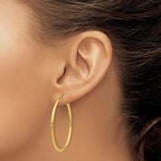 Thin Hoop Earrings (2mm) in 14k Yellow Gold