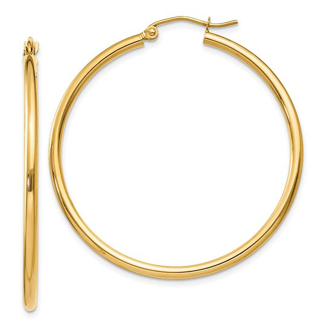 Thin Hoop Earrings (2mm) in 14k Yellow Gold