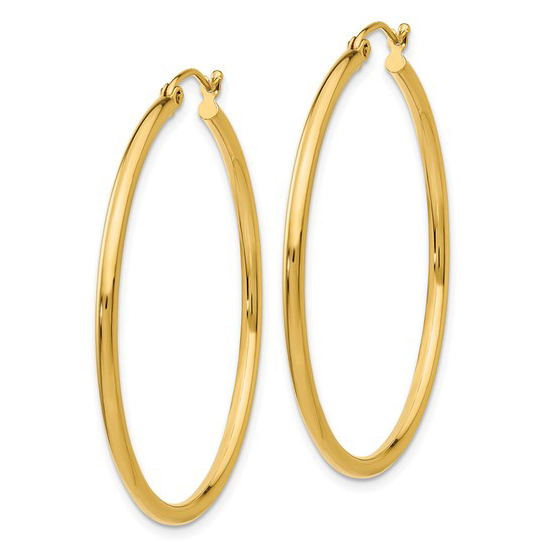 Thin Hoop Earrings (2mm) in 14k Yellow Gold