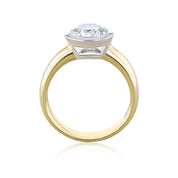 Bezel-Set Round Lab Diamond Solitaire Engagement Ring Two-Tone 14k Gold - Iris + Mill