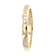 Channel Set Round Diamond Wedding Ring in 14k Yellow Gold - Iris + Mill