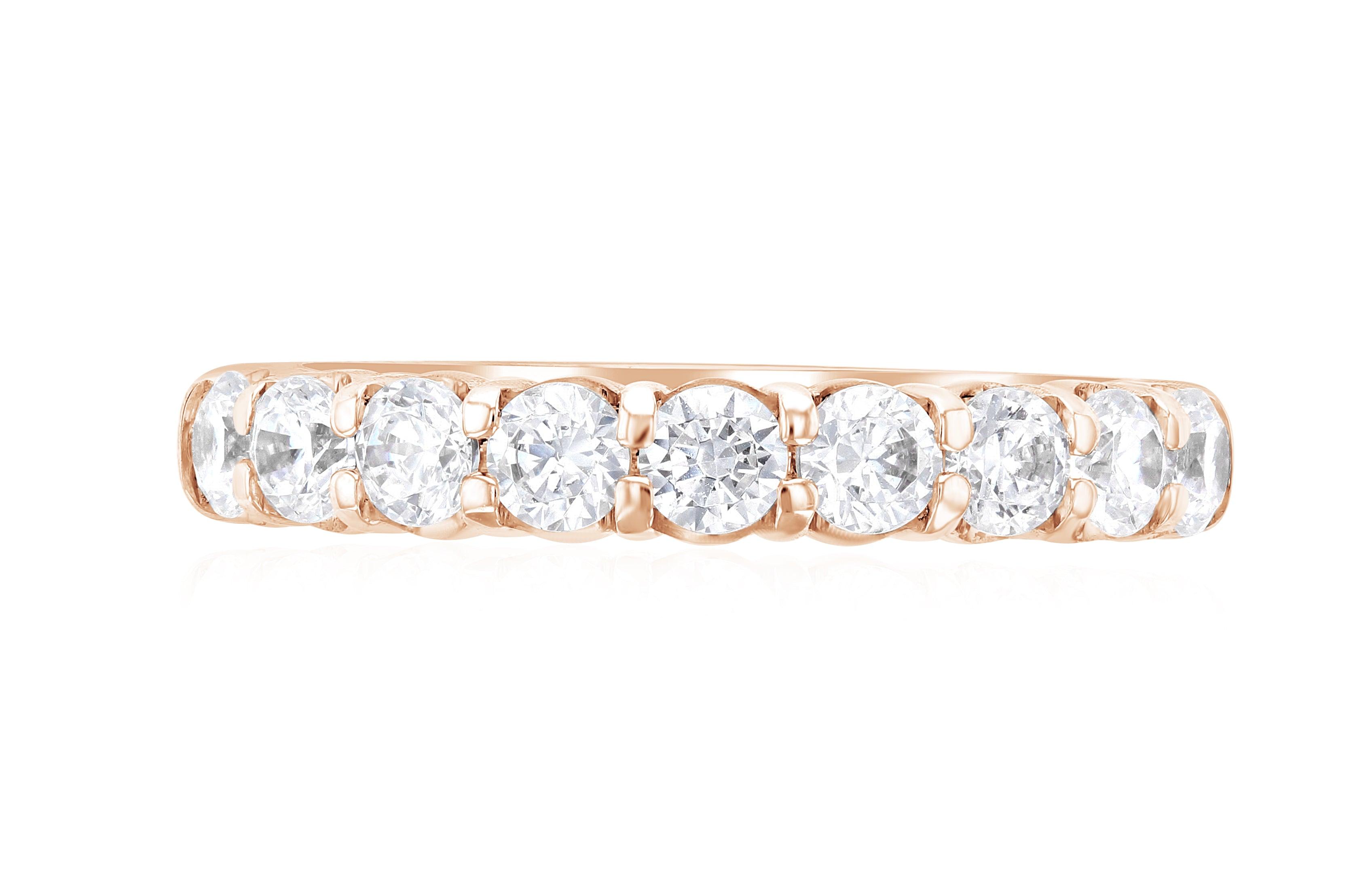 Classic Diamond Wedding Ring in 14k Rose Gold - Iris + Mill