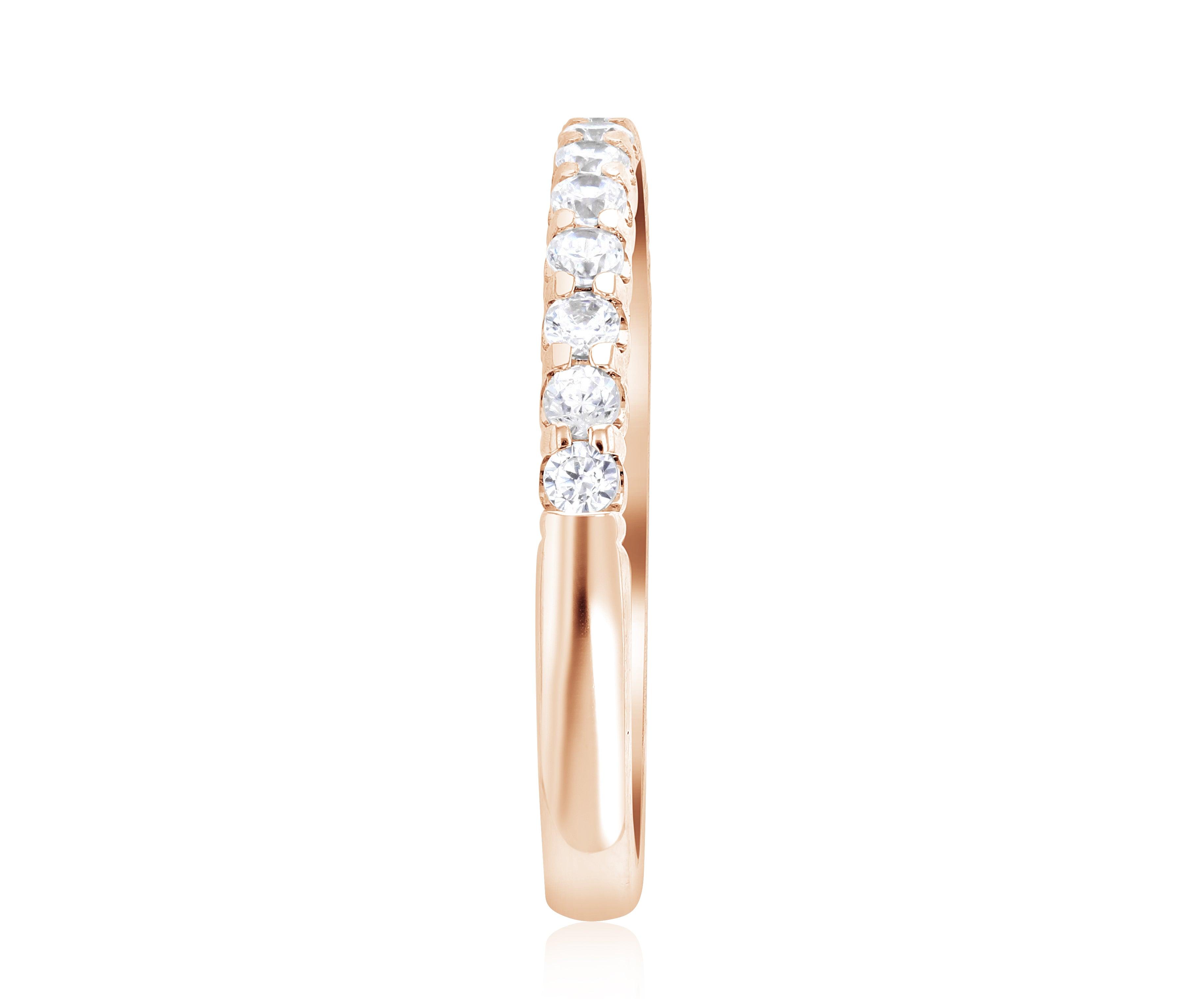 Classic Diamond Wedding Ring in 14k Rose Gold - Iris + Mill