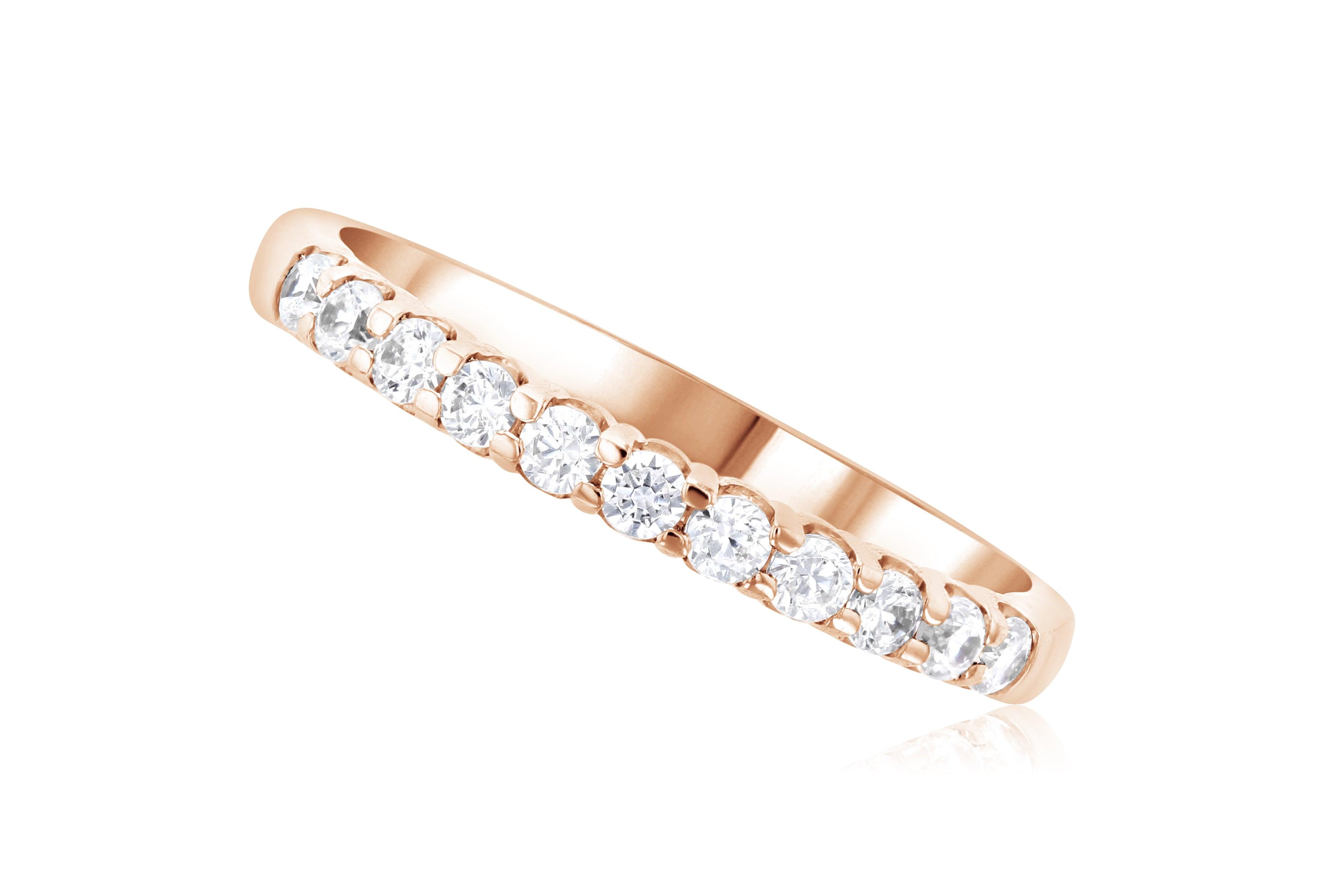 Classic Diamond Wedding Ring in 14k Rose Gold - Iris + Mill