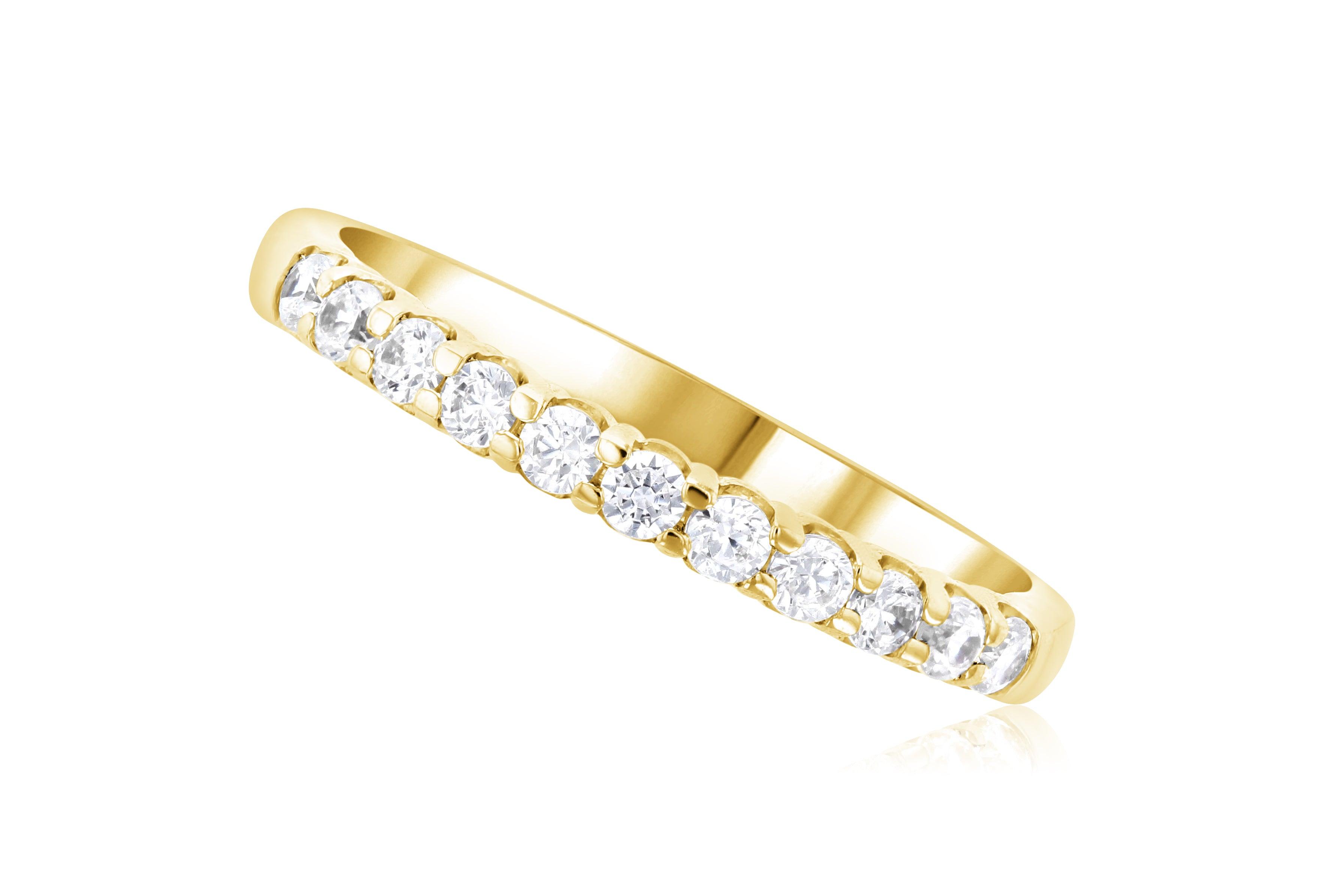 Classic Diamond Wedding Ring in 14k Yellow Gold - Iris + Mill