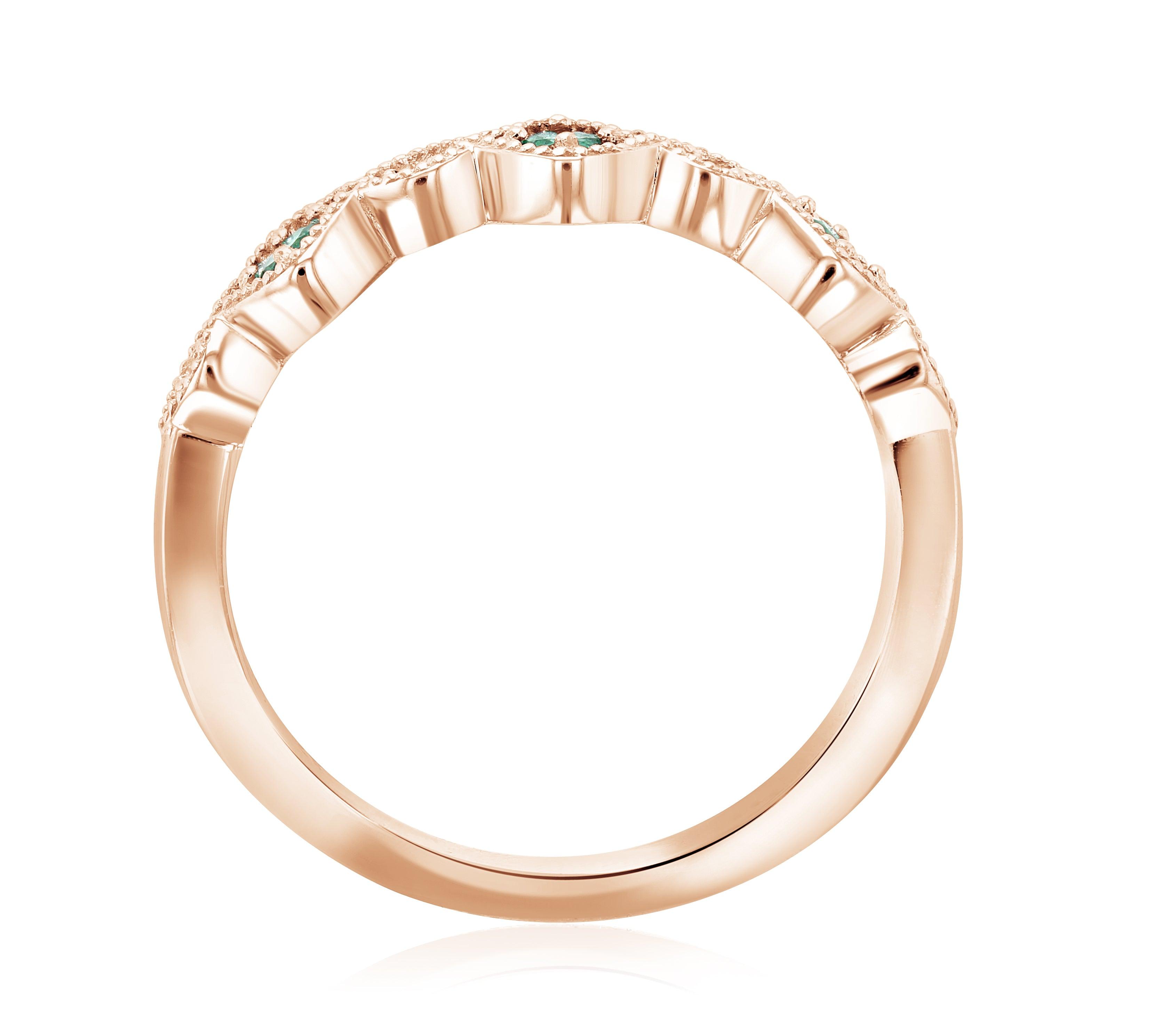 Diamond and Emerald Infinity Ring in 14k Rose Gold (0.75 ct. tw.) - Iris + Mill