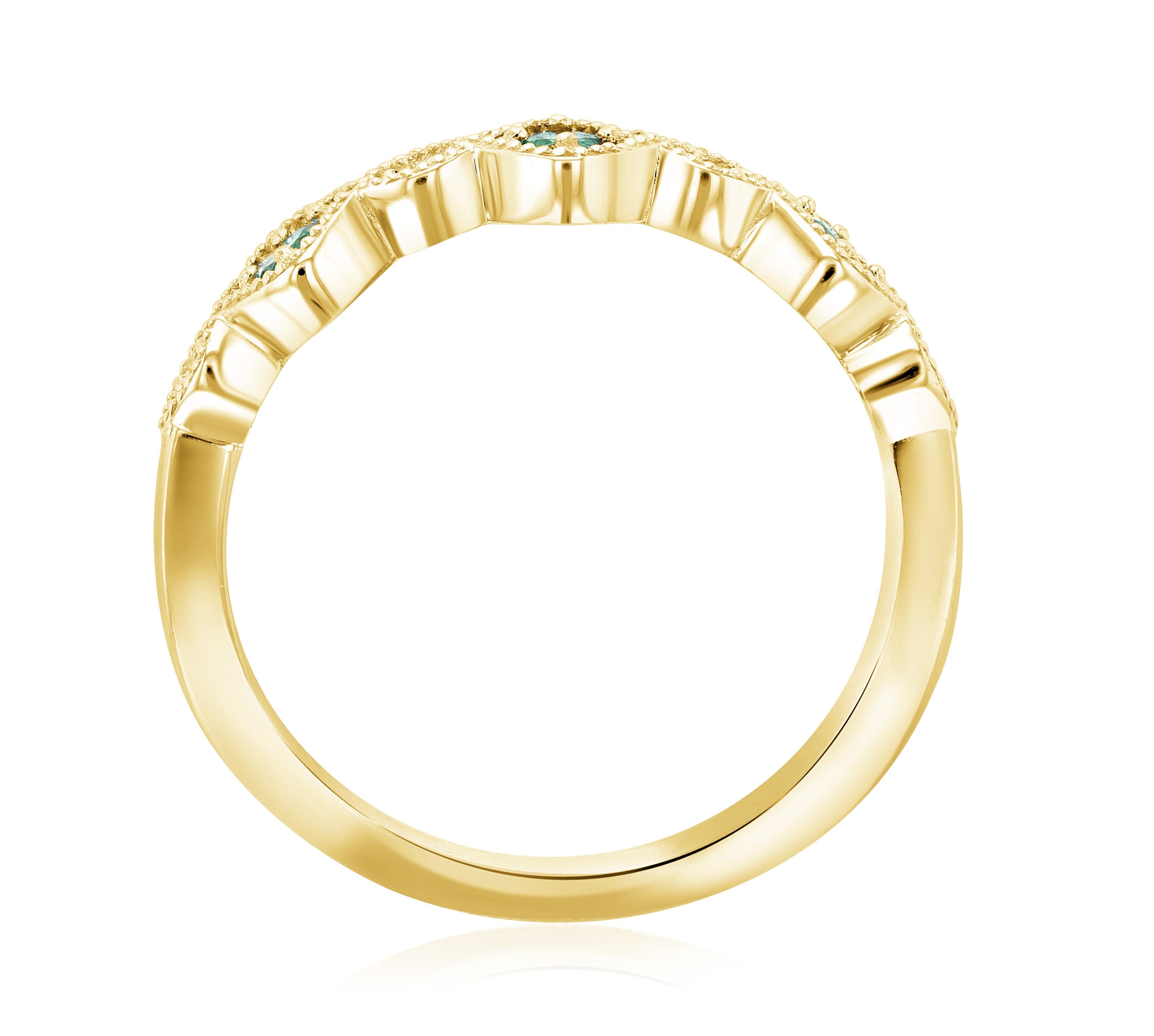 Diamond and Emerald Infinity Ring in 14k Yellow Gold (0.75 ct. tw.) - Iris + Mill