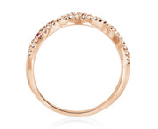 Diamond and Floating Ruby Infinity Fashion Ring in 14k Rose Gold - Iris + Mill