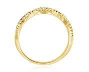 Diamond and Floating Ruby Infinity Fashion Ring in 14k Yellow Gold - Iris + Mill